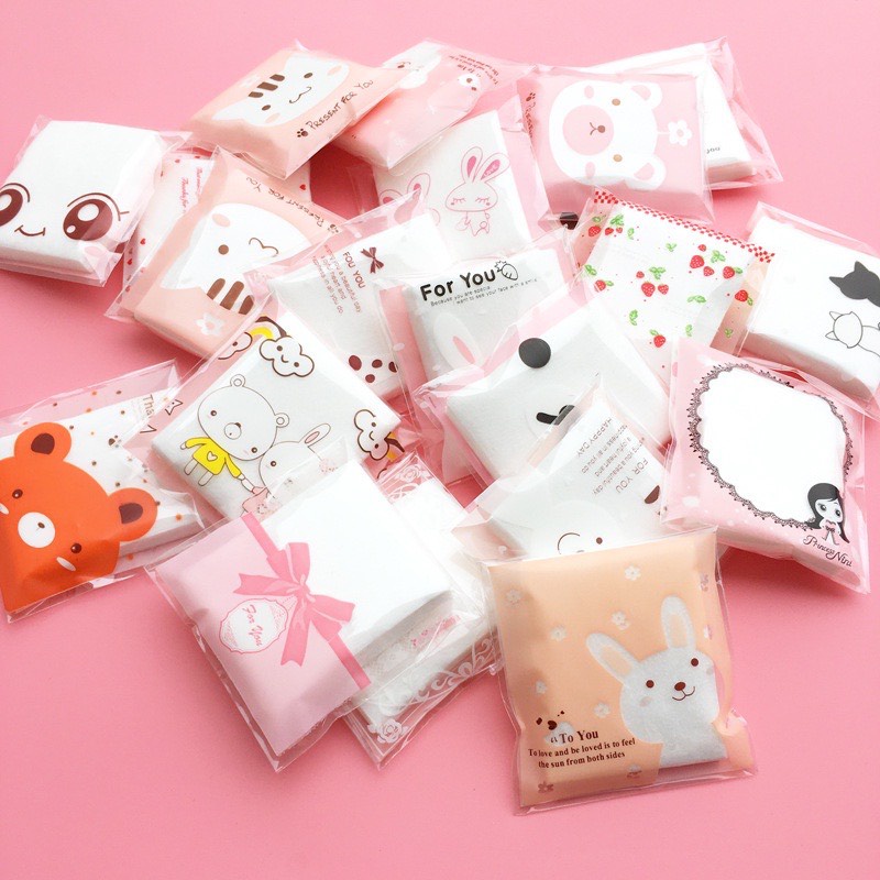 50 Túi nilong gói bánh kẹo đựng quà tặng có keo dán sẵn