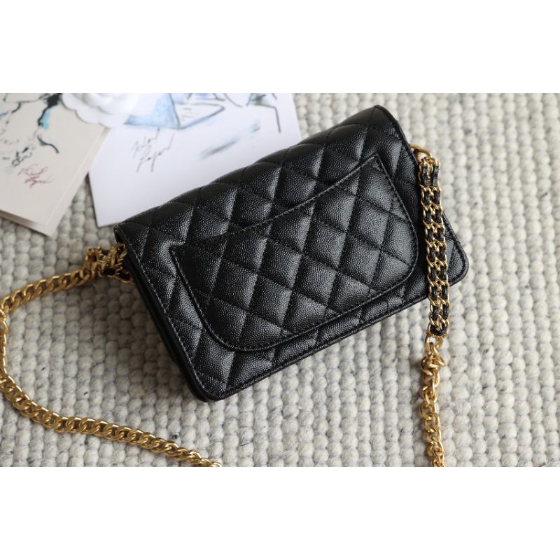 Túi xách nữ C.N Woc da thật sz19cm dây xích bản mới cực xinh box nam châm