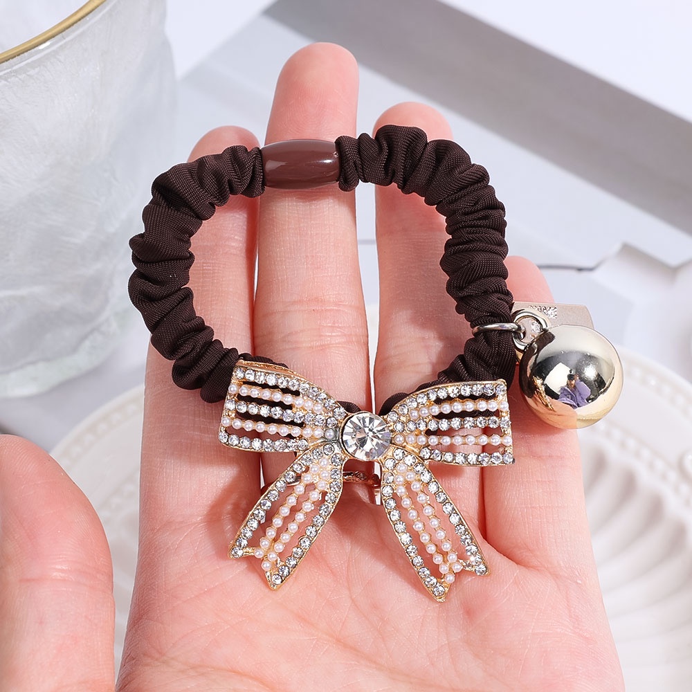 Dây Cột Tóc Cao Su Co Giãn Đính Đá Lấp Lánh Phong Cách Hàn Quốc Cho Nữ