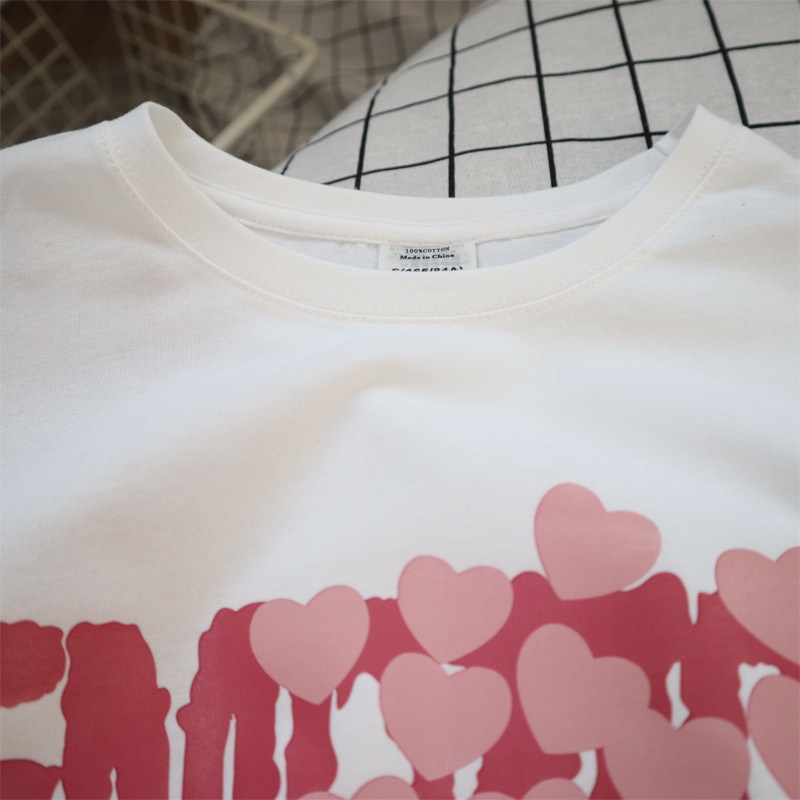 Áo Thun Ngắn Tay In Chữ Thời Trang Hàn Quốc