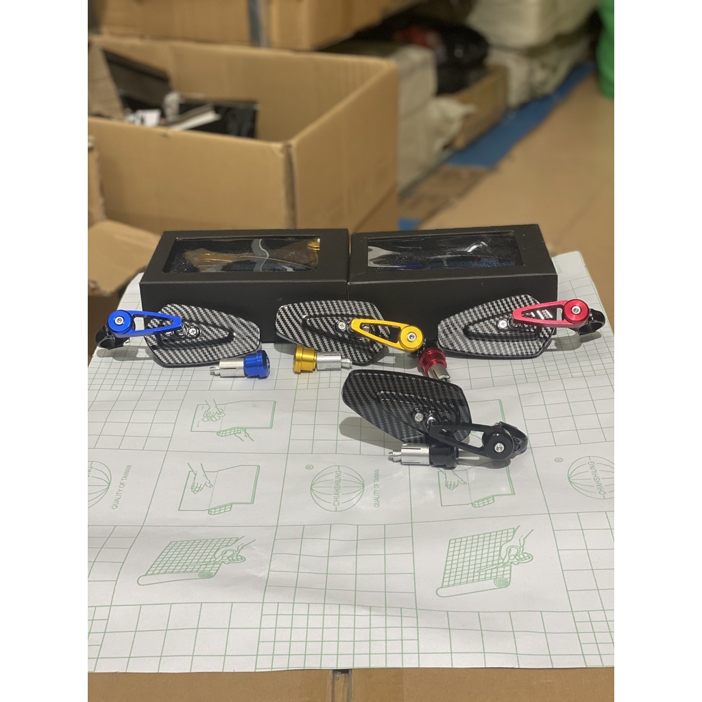 Gương Gù Gắn Tay Lái mặt Lưng Carbon Hàng Cực Đẹp