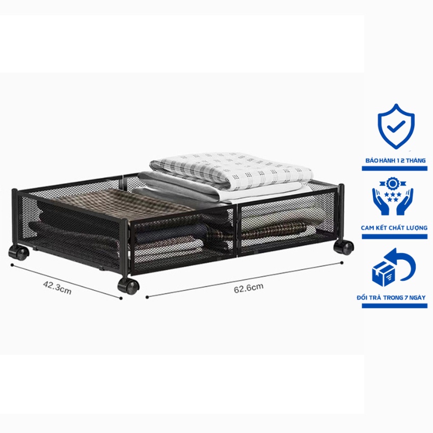 Hộp đựng đồ dưới gầm giường với quần áo hình chữ nhật có bánh xe thoáng khí tiết kiệm diện tích gấp gọn khi không dùng