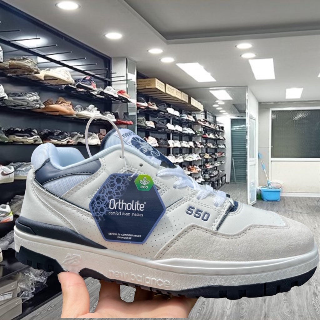 Giày New Balance 550 'White Green, White Black' , NB 550 2 Màu Xanh Đen Basic Đủ Size Nam Nữ