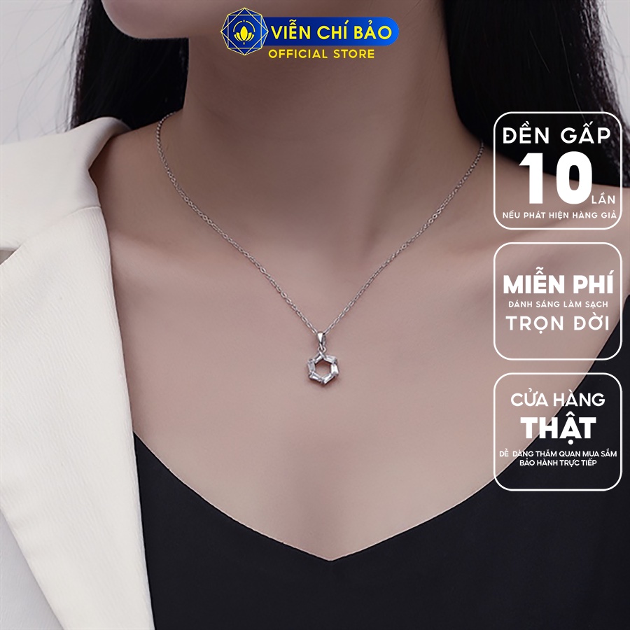 Dây chuyền bạc nữ hình học phong cách chất liệu bạc 925 thời trang phụ kiện trang sức Viễn Chí Bảo D400902