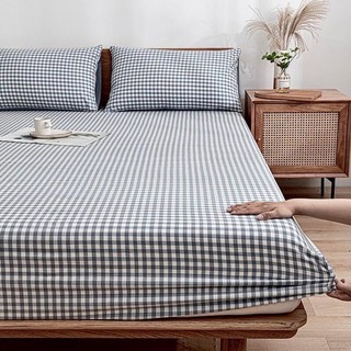 Ga giường (không kèm vỏ gối) cotton tici kẻ vải đẹp không phai màu
