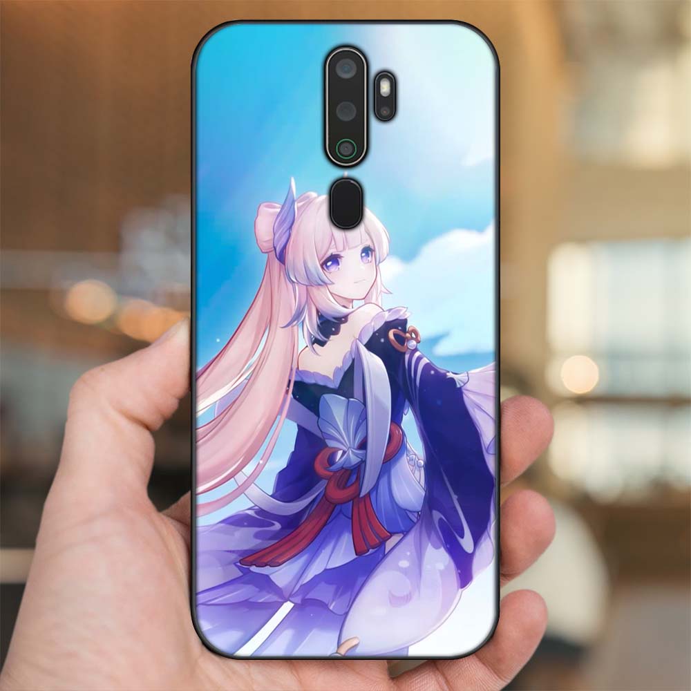 Ốp lưng Oppo A5 2020, A9 2020 viền đen in hình Sangonomiya Kokomi Genshin Impact