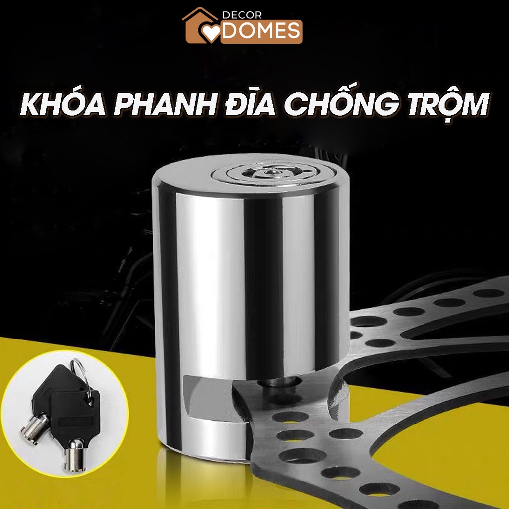 Khóa phanh đĩa xe máy chống trộm, khóa chống trộm xe máy, xe đạp, xe điện làm từ thép nguyên khối an toàn thông minh