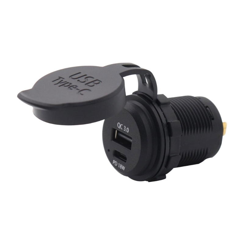 Tẩu Sạc Nhanh USB C 18W PD10W &amp; QC3.0 Chống Nước Cho Xe Hơi