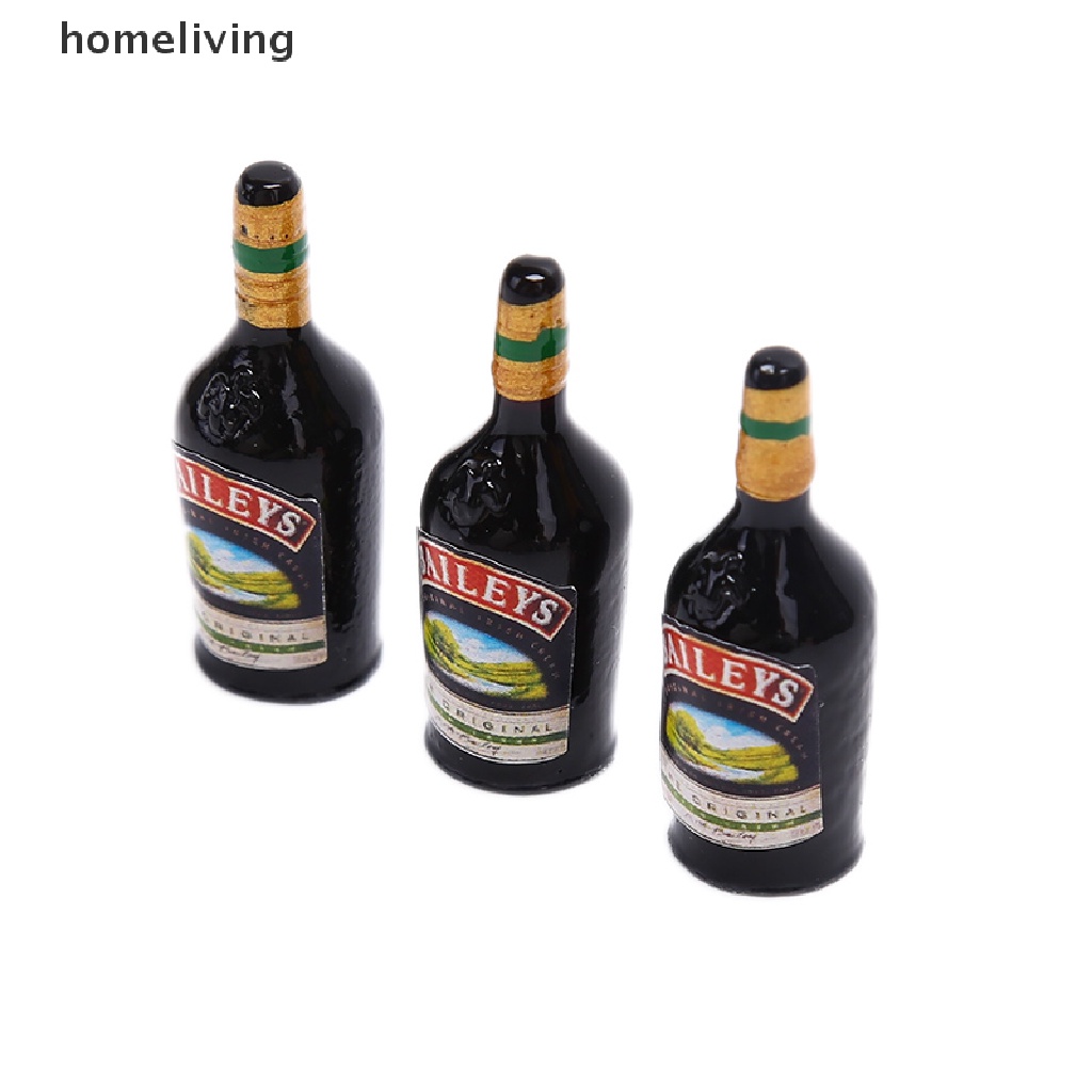 Set 3 Bình Thủy Tinh Đựng Rượu Mini Tỉ Lệ 1 / 12 Trang Trí Nhà Búp Bê