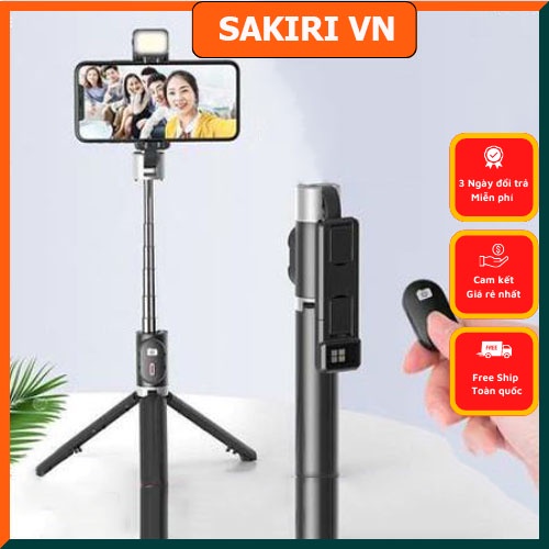 Gậy chụp ảnh 3 chân đa năng rs1 pro có bluetooth điều khiển từ xa - Gậy tự sướng selfie kèm theo đèn led, chụp hình 360°