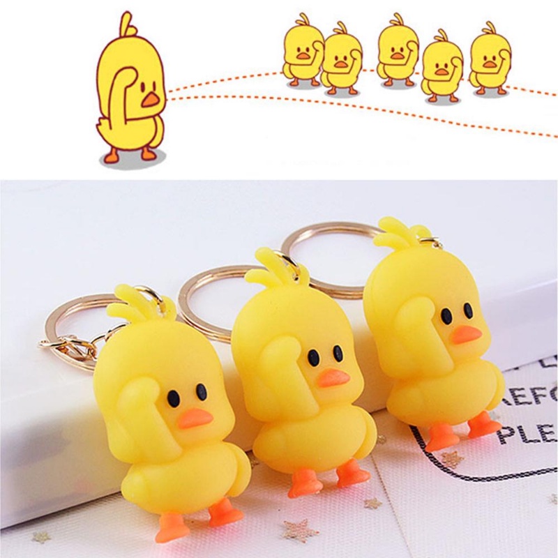 Móc Khóa Hình Chú Vịt Vàng Dễ Thương Vui Nhộn DIY