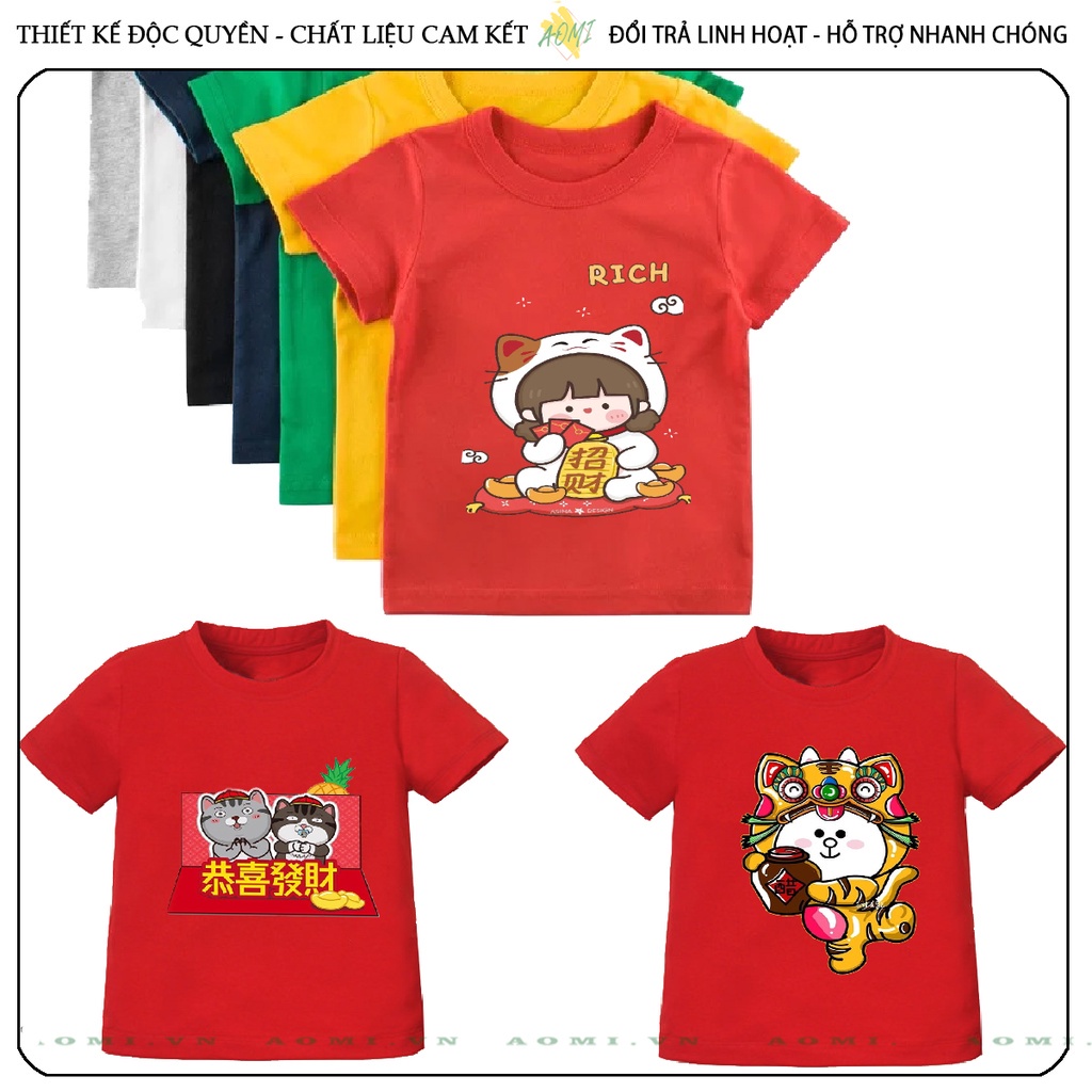 ÁO THUN UNISEX GIFT QUÀ TẶNG PHÔNG TRẮNG TAY NGẮN NAM NỮ GIA ĐÌNH CẶP ĐÔI SIZE TRẺ EM BÉ TRAI GÁI AOMIVN