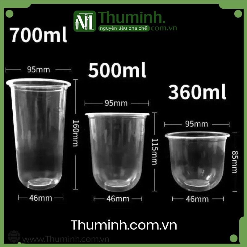 Lốc 50 Ly Nhựa PP Bầu 360ml, 500ml, 600ml, 700ml