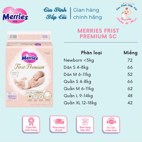 Thanh lý Tã dán/Tã quần Merries Nội Địa Nhật Cộng Miếng/Jumbo/Cao cấp full đủ size NB96/S88/M68/M64/L58/L50/XL44/XXL28