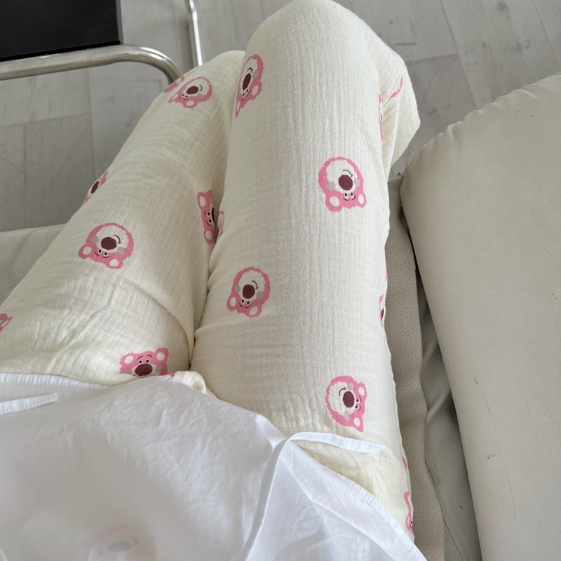 𝐚𝐬𝐡𝐞𝐱𝐢𝐧𝐜𝐡𝐚𝐨: quần dài pyjama dáng suông, quần mặc nhà hoạ tiết gấu dâu LOTSO