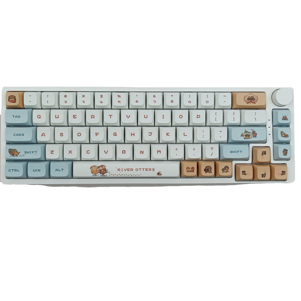 Bộ 128 Nút Bàn Phím Cơ XDA PBT 127 Phím In Hình Động Vật Nhuộm Màu Nước