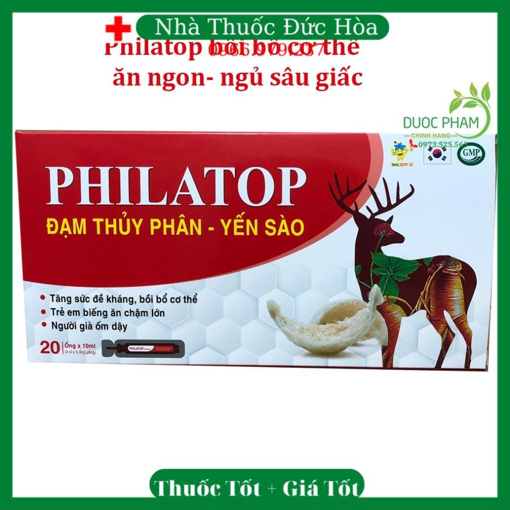 Philatop Yến sào Đạm Thủy Phân cao cấp tăng sức kháng giúp ăn ngon ngủ tốt ( hộp 20 ống) d