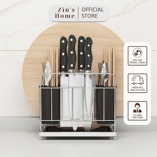 Giá gài dao thớt kèm ống đũa inox 304, Kệ đựng dao thớt đũa Gi-home cao cấp