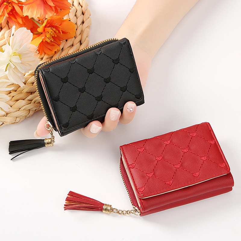 Ví Da PU Mini Thêu Họa Tiết Xinh Xắn Dành Cho Nữ