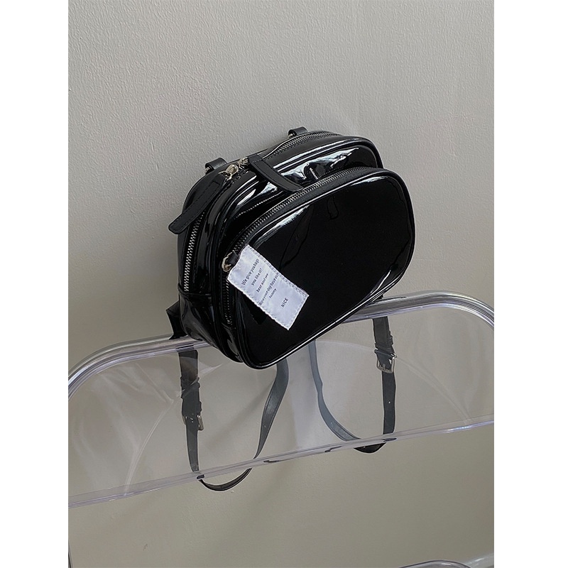 Ba Lô Đeo Vai Hình Vuông Màu Đen Trơn Dễ Phối Đồ Thời Trang Cho Nữ