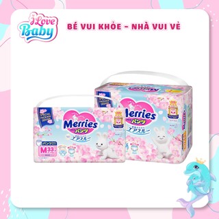 Tã/Bỉm Quần Merries Sakura Phiên Bản Giới Hạn size M33/L27/XL24