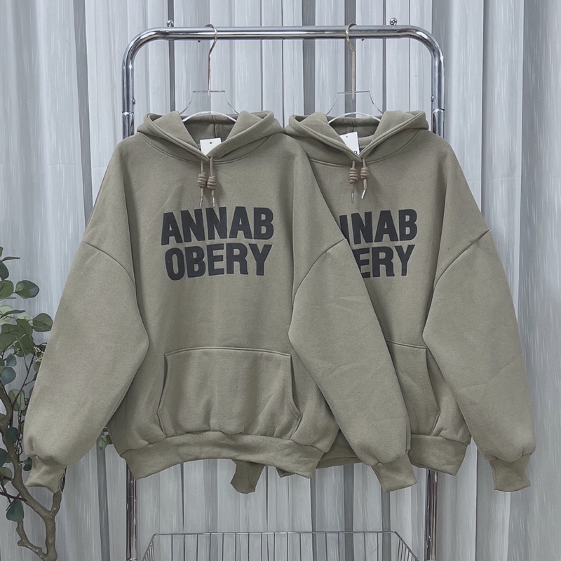 Áo hoodie nỉ tàu chữ in nỗi Annab 4 màu M668