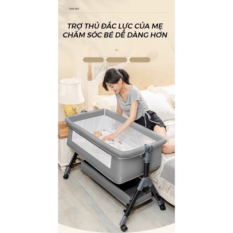 Mua Nôi cho bé ghép cạnh giường bố mẹ tăng chỉnh được chiều cao,Nôi cũi ...