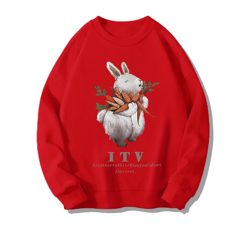 NRVP Áo Khoác Thể Thao Tay Dài Dáng Rộng In Hình Thỏ Năm Mới 2023 Phong Cách Trung Hoa Hàn Quốc Cho Nữ