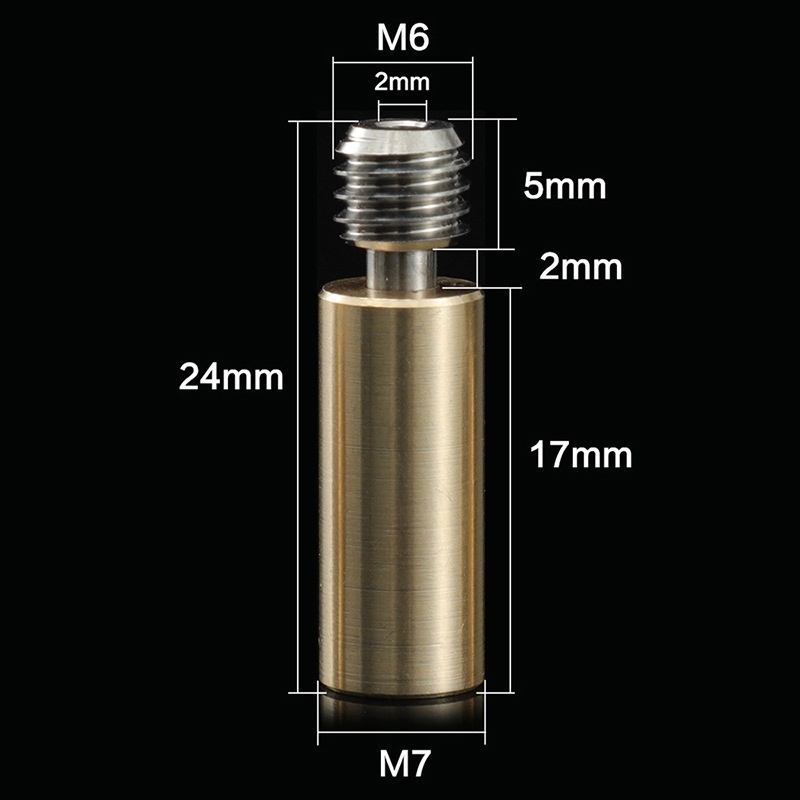 Ống nối Bi metal CR10 E3D V2.0 đồng thau + titan cho Máy In 3D Bimetal Bi-Metal Heat Break Throat for 3D Printer
