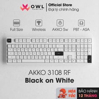 Bàn phím cơ AKKO 3108 RF Black on White (2.4Ghz / AKKO sw v3) (Hàng chính hãng)