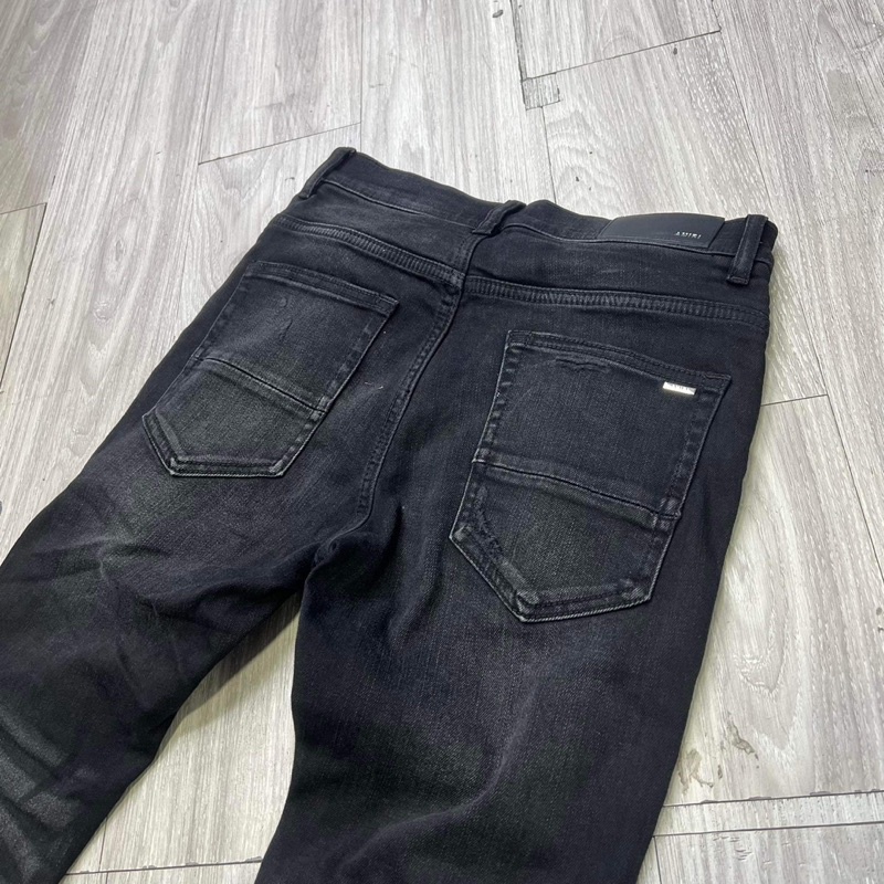 Quần bò Amiri likeauth rách gối vá xanh dương chất chơi 6705, jeans bò 4 cúc sịn sò, Bin Store