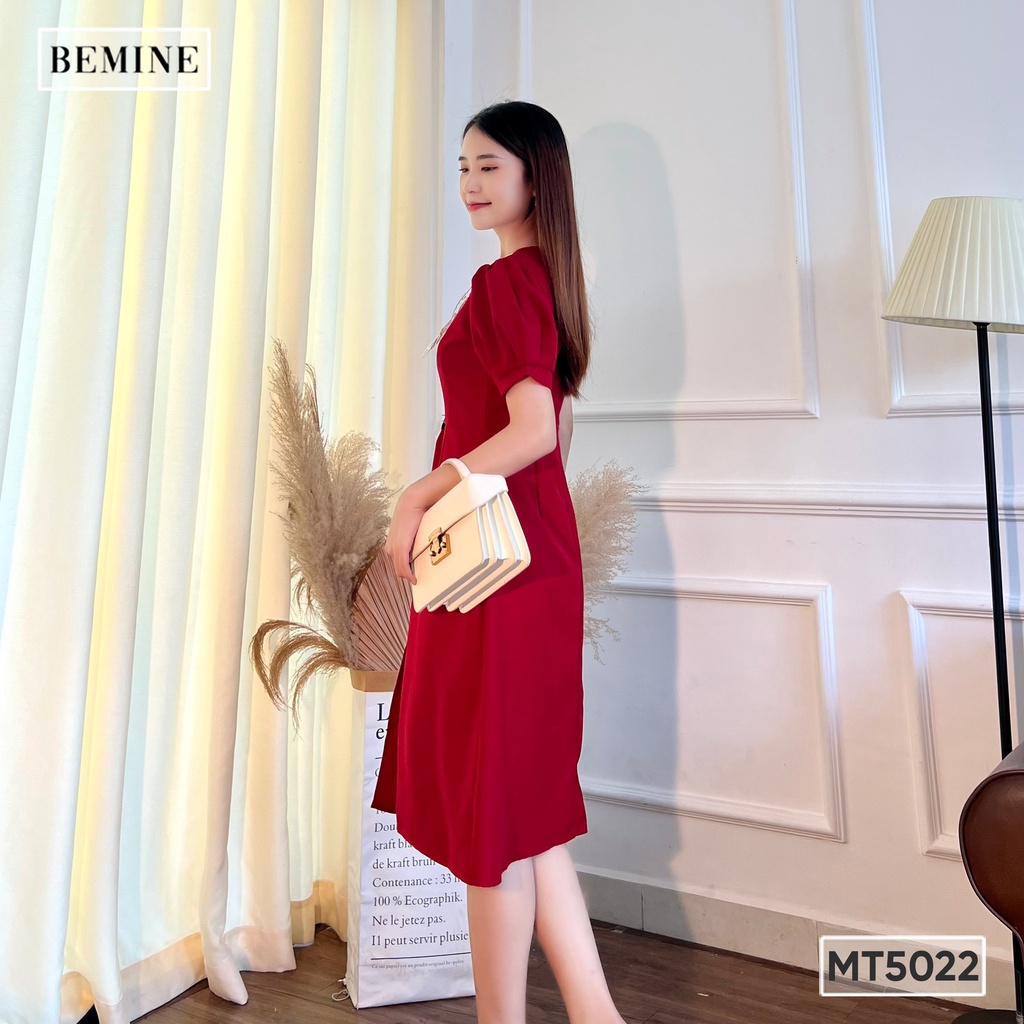 Đầm trơn cổ ren đính hạt BEMINE MT5022DO