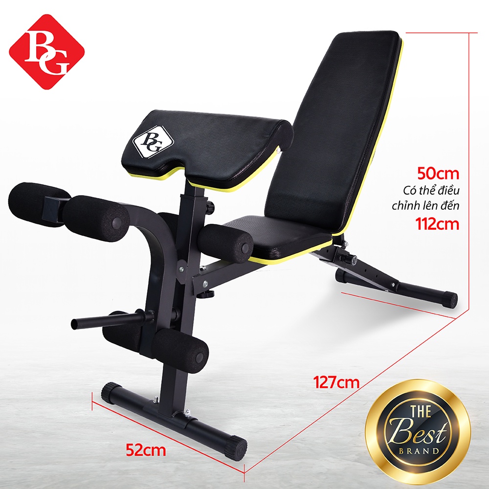 BG Ghế tập bụng đa năng SU-200 Abdominal Training Wokout Bench,Sit Up Incline Curved Bench gym home