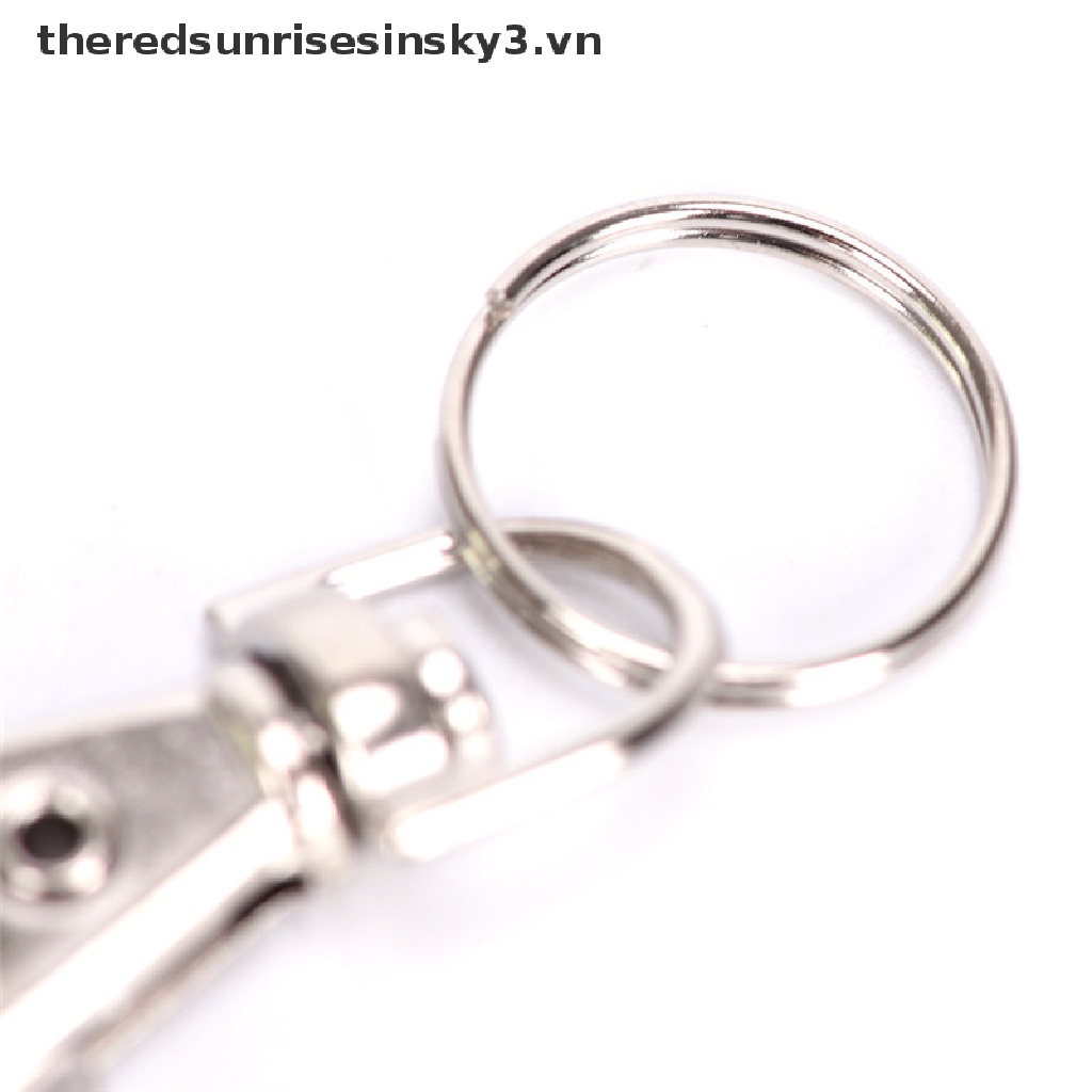 Set 10 Móc Khóa Có Kẹp Màu Bạc Tiện Dụng