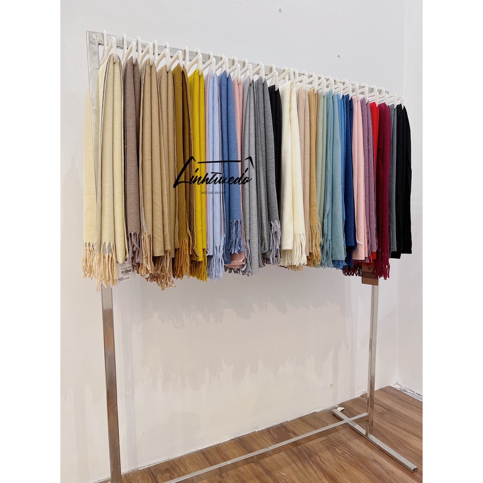 KHĂN CHOÀNG TRƠN MÀU VẢI DẠ LEN LÔNG CỪU HAI MẶT HAI MÀU SANG CHẢNH