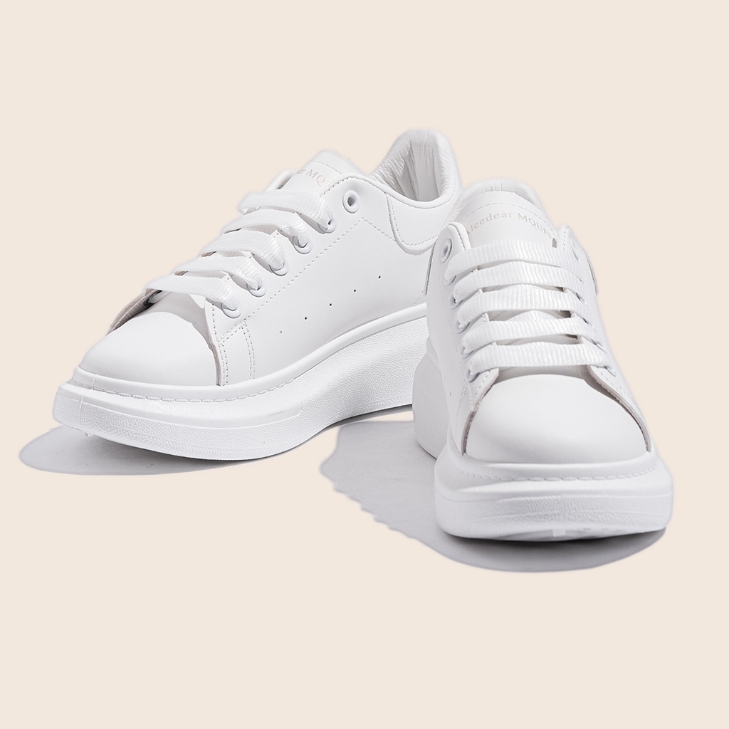Giày Sneaker Nữ Đế Độn Tăng Chiều Cao Màu Trắng Kiểu Hàn Quốc Đẹp Mới Nhất giayBOM GB Classics B1443