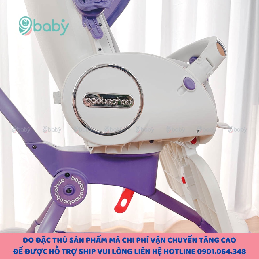 Xe đẩy 2 chiều cao cấp V9 Baobaohao màu tím cho bé từ 0 đến 5 tuổi