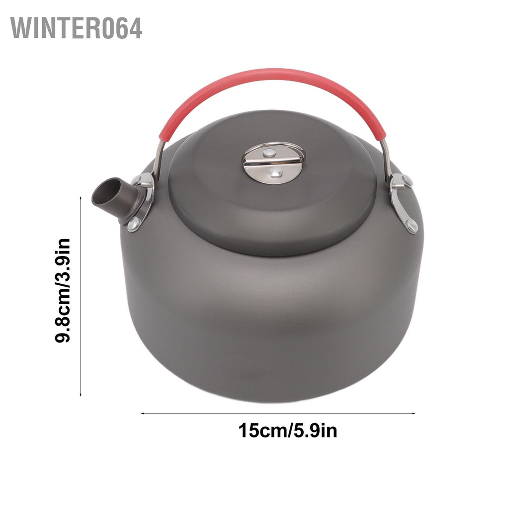 1.4L Ngoài Trời Ấm Siêu Tốc Bằng Hợp Kim Nhôm Tay Cầm Gấp Gọn Cắm Trại Trà Cho Di Động Bếp Gas Ba Lô Winter064