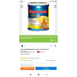 [Combo 3 hộp 900g,  HSD 2027] Sữa nghệ Nano Curcumin Gold.