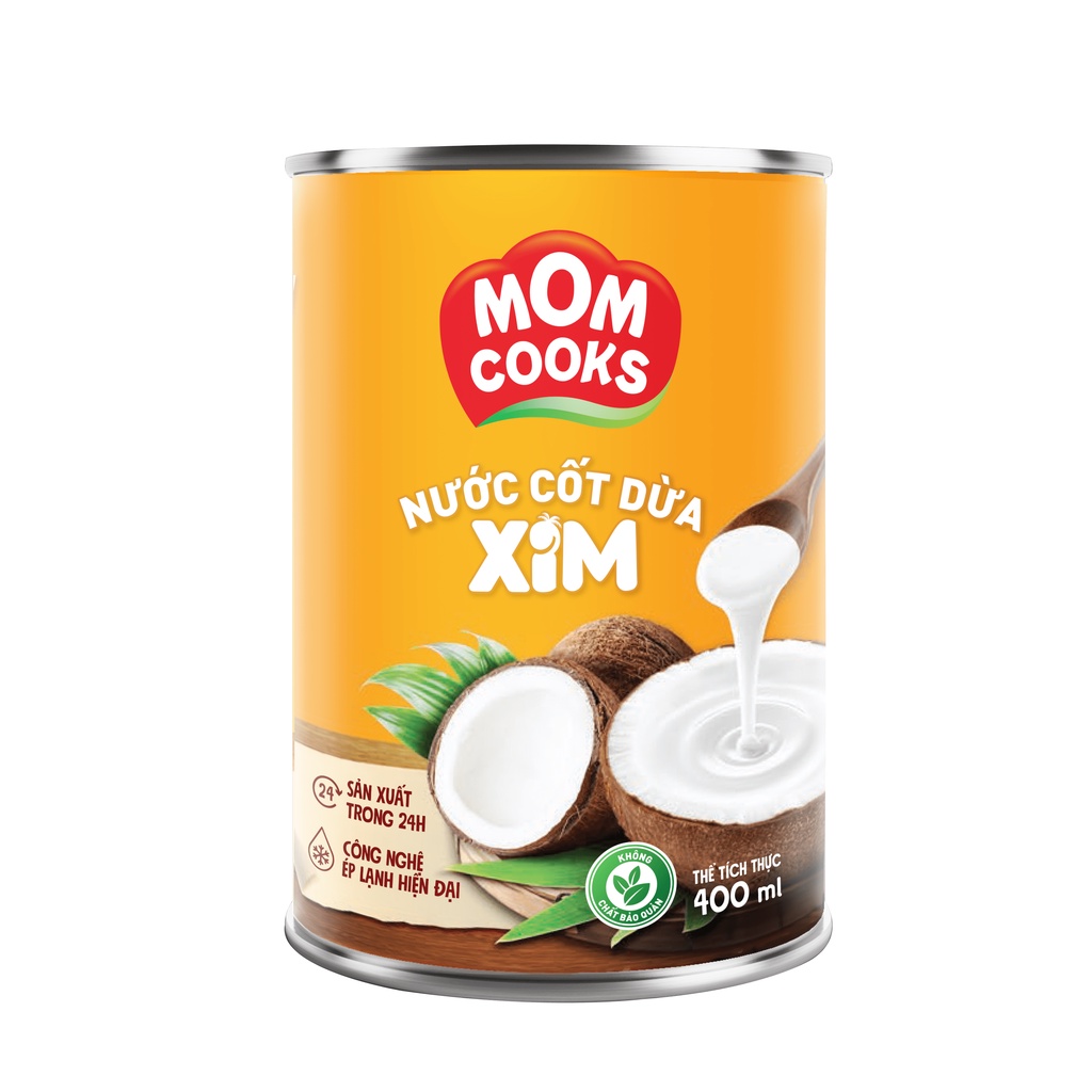 Nước Cốt Dừa Tươi Mom Cooks Thùng 24Lon 400Ml - Chick Garden