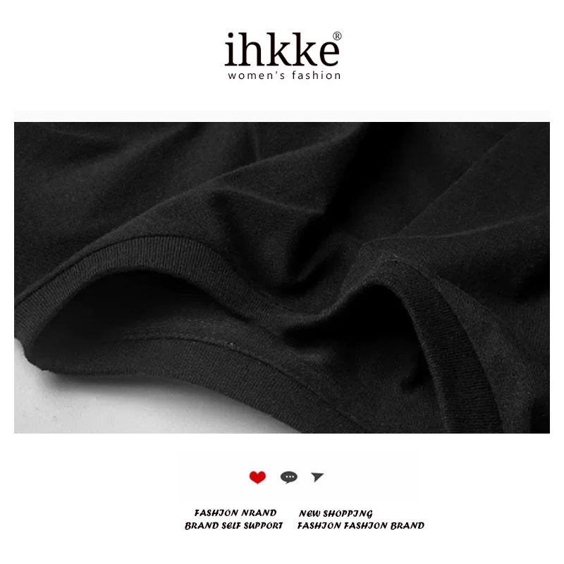 Áo thun IHKKE tay ngắn họa tiết trái tim phong cách Hàn Quốc thời trang cho nam và nữ