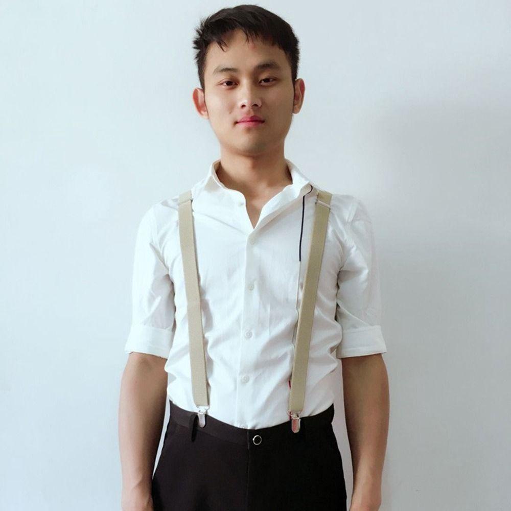 Dây Đai Kẹp Quần Yếm Màu Trơn Phong Cách Vintage Dành Cho Nam Nữ