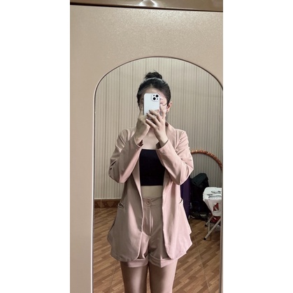 Pass set áo vest tay dài quần ngắn - new 95%