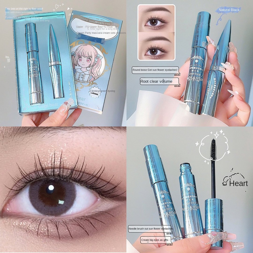 Bộ Mascara Gege Bear Chống Thấm Nước Lâu Trôi Không Dễ Phai Chuốt Dài Và Cong Mi Tự Nhiên