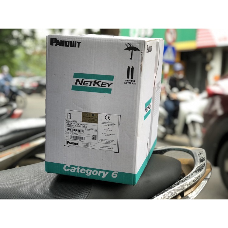 Cáp mạng CAT6, hãng sản xuất Panduit, 24 AWG,100% đồng  nguyên chất, 4 đôi dây loại UTP, lõi chữ thập