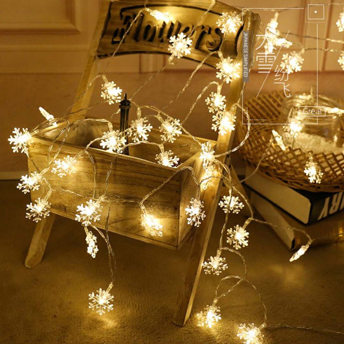 3M Đèn Led Hình Bông Tuyết Trang Trí Cây Thông Noel Cây Cảnh Tết