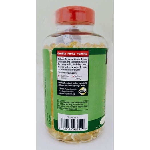 Kirkland Signature - Viên Uống Bổ Sung Vitamin E, Giúp Làm Đẹp Da 180mg 500 Viên