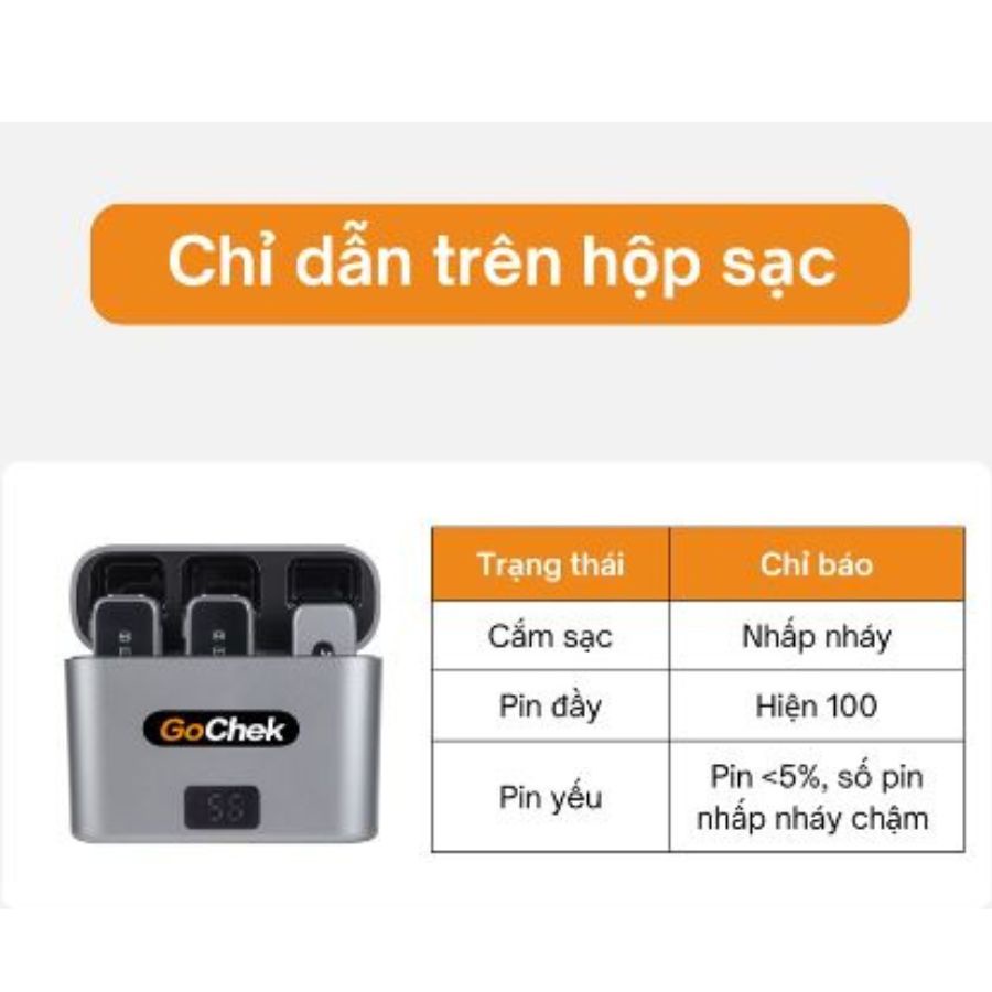 Micro thu âm không dây GoChek D02 Ultra - Microphone hai người phù hợp thiết bị hệ điều hành IOSS kèm dock sạc tiện lợi | BigBuy360 - bigbuy360.vn