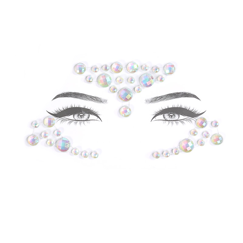 Miếng Dán Trang Trí Mặt Và Lông Mày Họa Tiết Kim Cương Phát Quang Độc Đáo