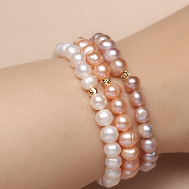 Vòng Tay Ngọc Trai Tự Nhiên Đơn Giản 7-8mm